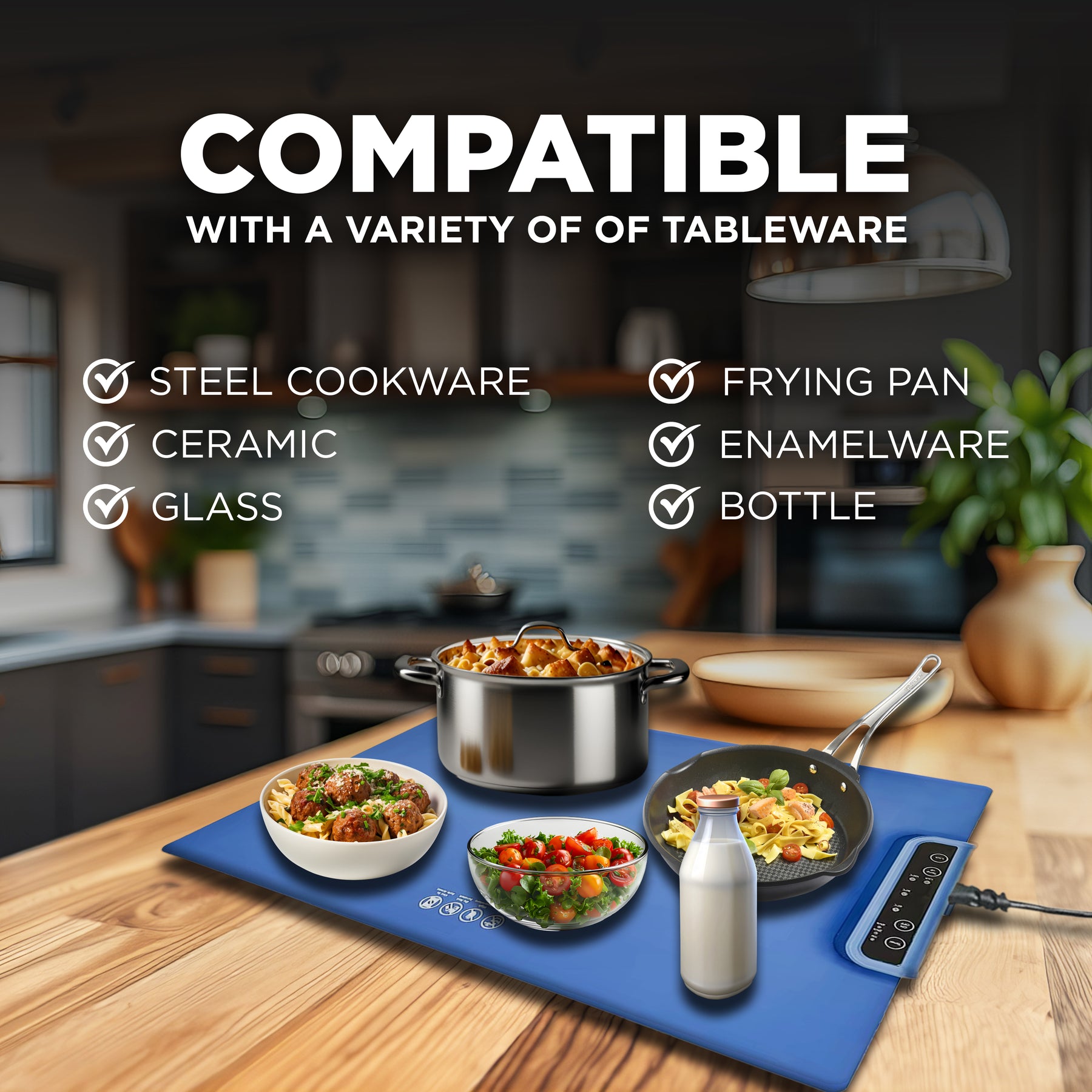 Adjustable Food Warmers Foldable Tray