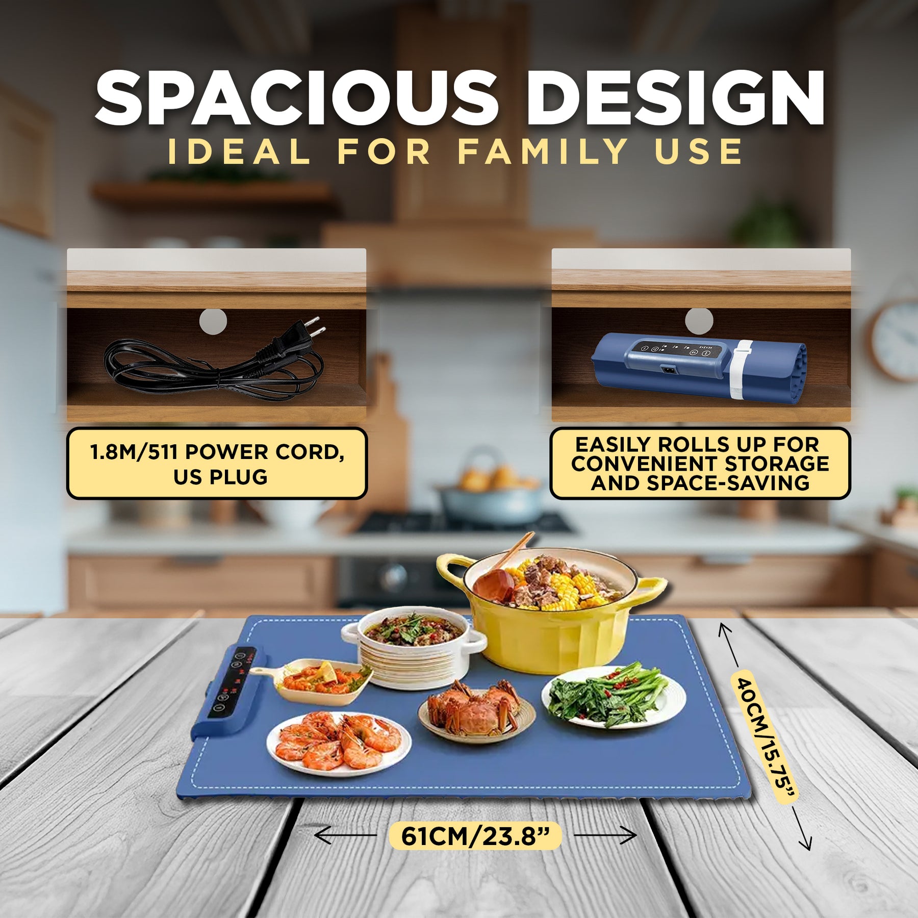Adjustable Food Warmers Foldable Tray