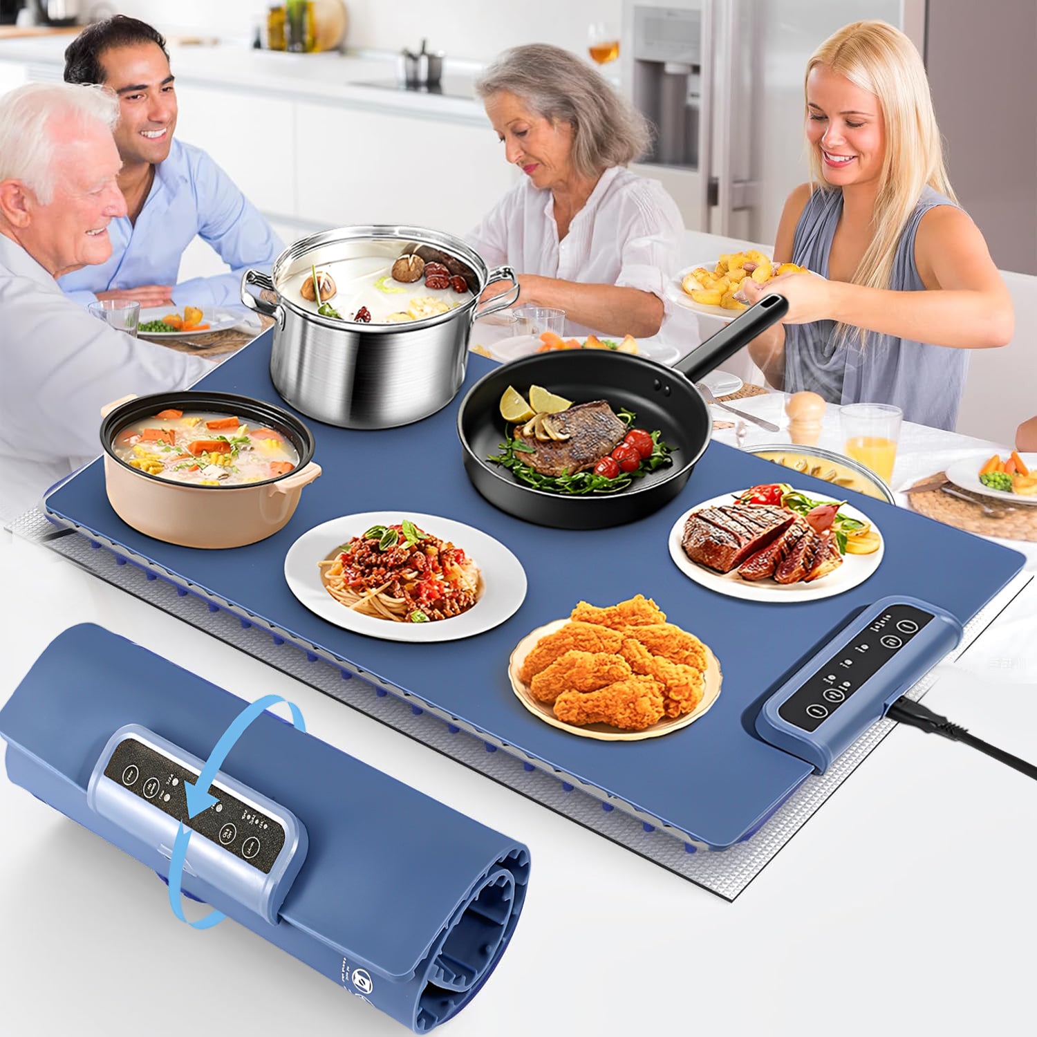 Adjustable Food Warmers Foldable Tray